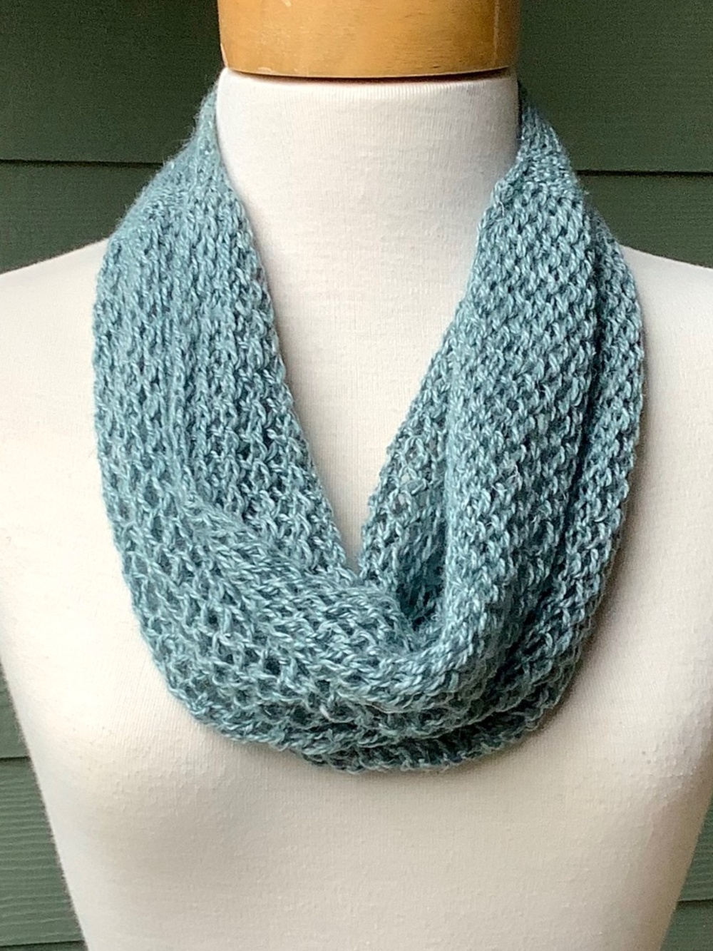 Handmade | Light Blue Open-Knit Infinity Scarf | Cozy Loop Wrap